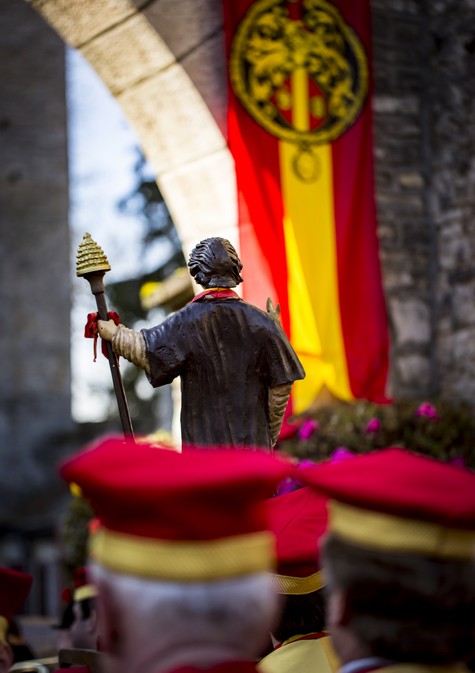 Statue de St Vincent exposée lors des fêtes viticoles  à Chablis