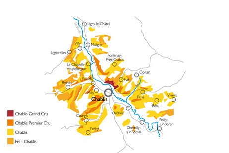 The map of Chablis' vineyard 