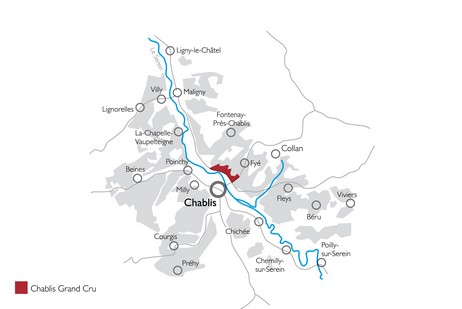 The map of Chablis Grand Cru 