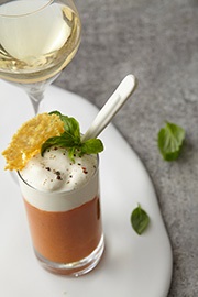 Tomato and Mozzarella Cappuccino/Chablis/Bourgogne/Burgundy/French wine/
