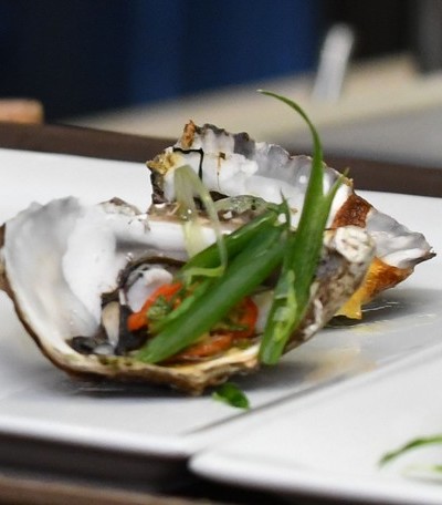 Grilled Oysters with an Asian twist and Chablis Premier Cru