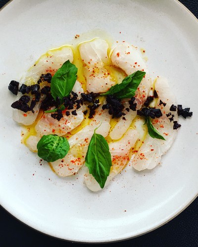 Montauk Fluke, Espelette, Lime & Olio Nuovo with Chablis Premier Cru Vaillons