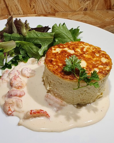 Pike Cake with crayfish and Chablis Grand Cru