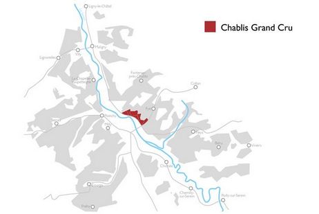 The map of Chablis Grand Cru 